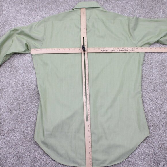 Vintage Sears Best Dress Shirt Mens 15 1/2, 33 Green Perma-Prest Poly/Cotton L/S - Picture 11 of 15